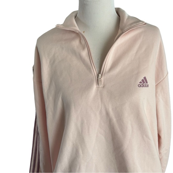 NWT ADIDAS Womens Quarter-Zip Fleece Sweatshirt Size XL - Picture 6 of 13